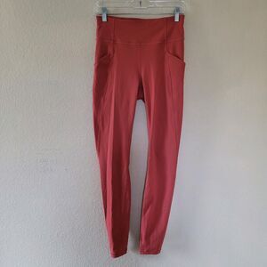 Lululemon Time To Sweat Tight 28" Brick Rose Size 6 W5BY8S Workout Side Pockets